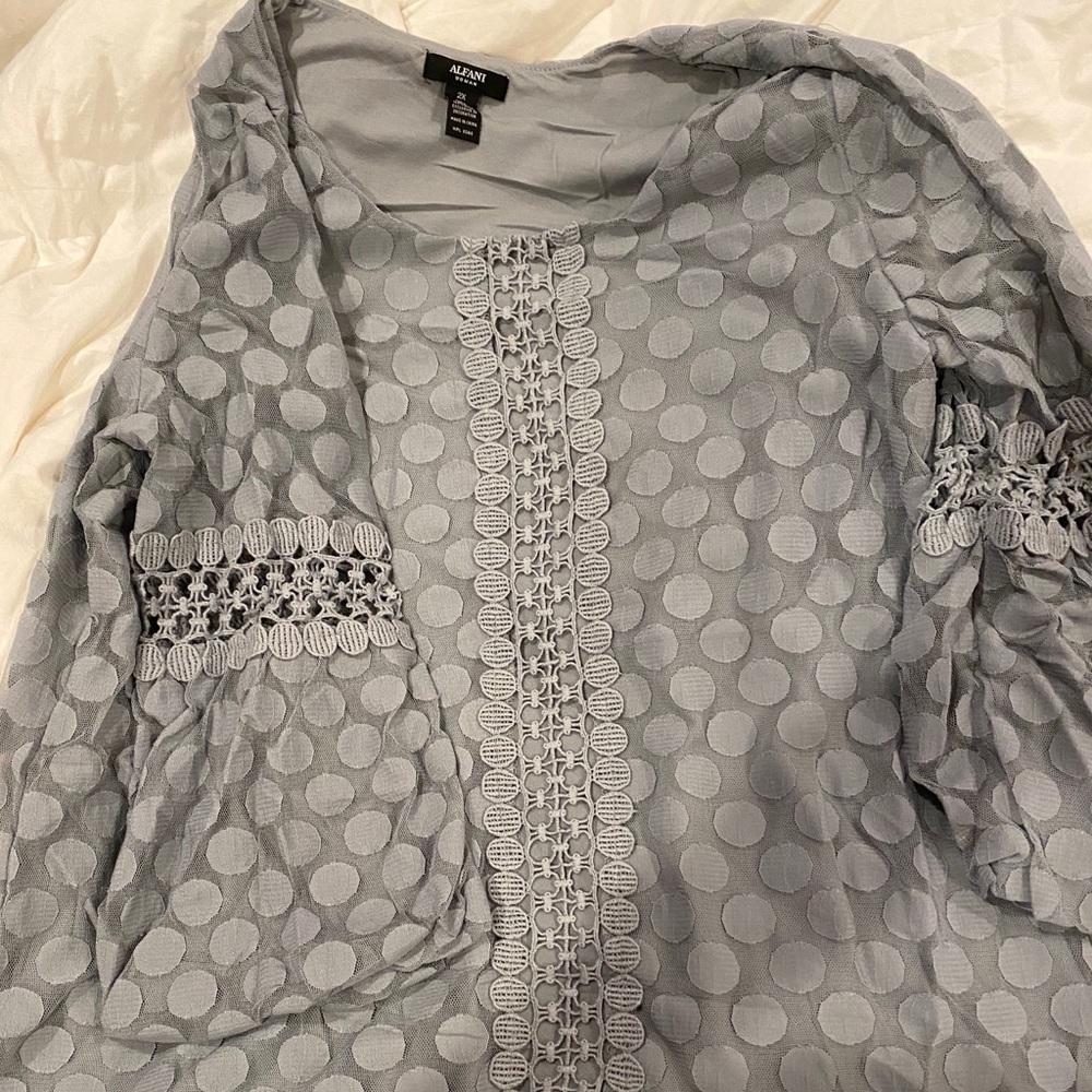 Alfani polka dot long sleeve